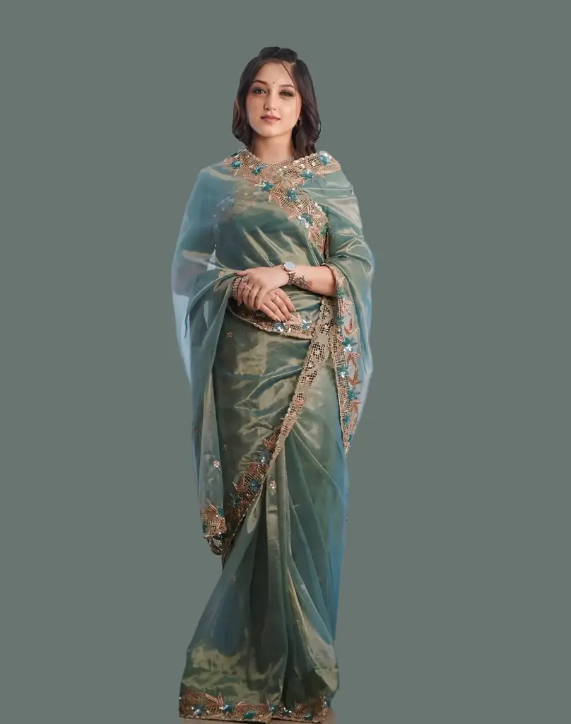 padmani silky light green sarees
