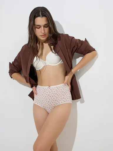 Shreeji Light cream Flower Full brief