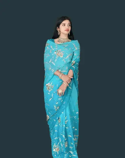 Padmani sky tipki Bandhni Sarees 