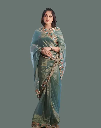 padmani silky light green sarees